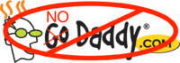 'NoDaddy' logo with circle and line through it