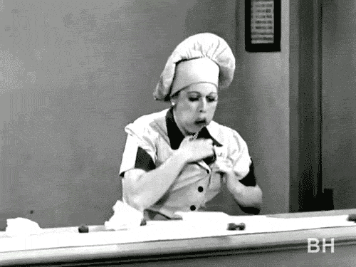 I love Lucy in an assembly line factory.